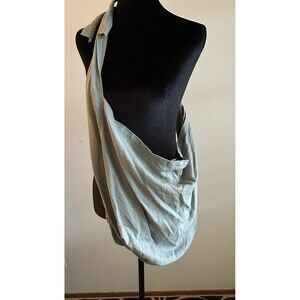 Unbranded Linen Boho Tied Hobo Bag Slouchy Artisan Shoulder Tote Sage Green